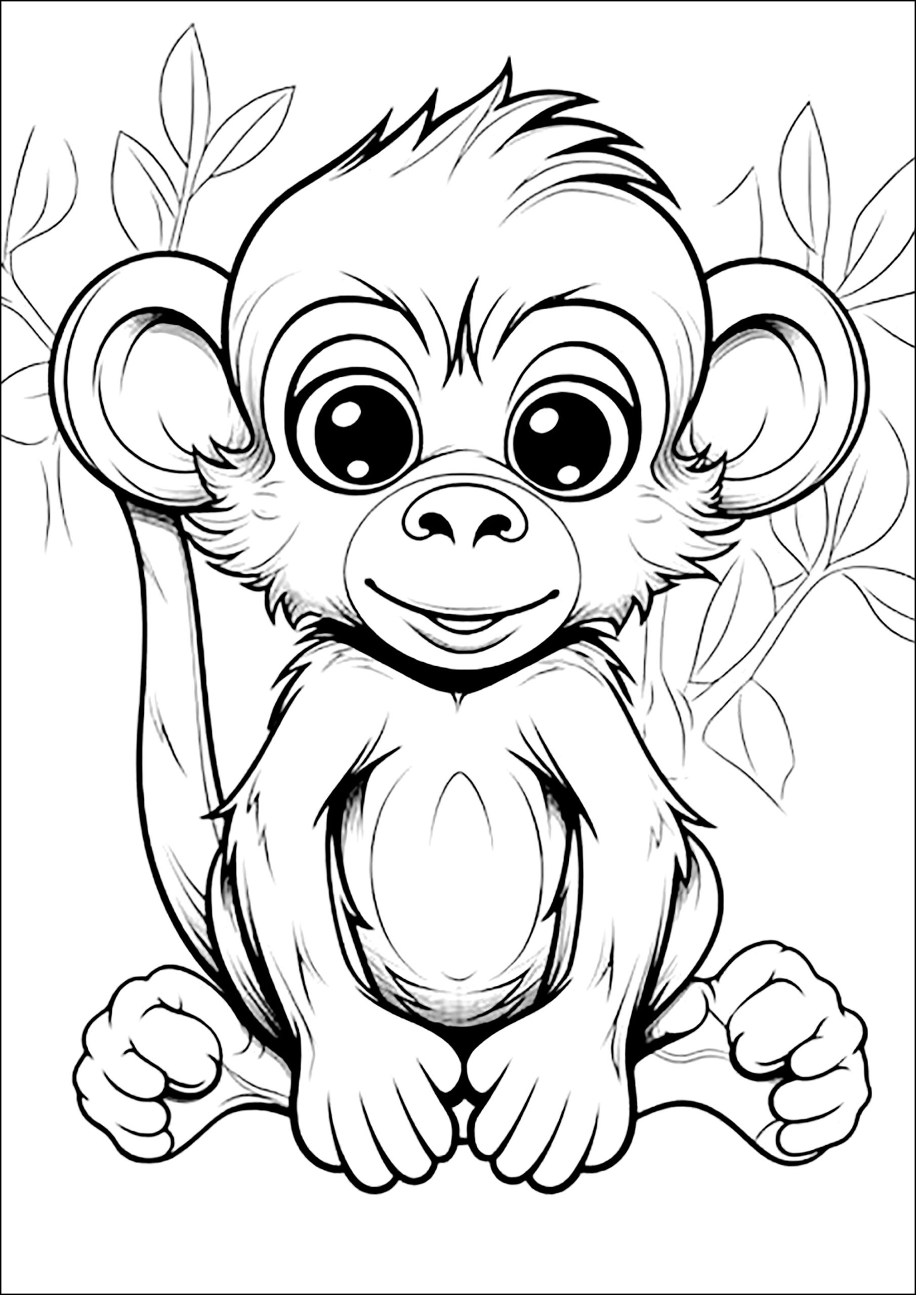 Cute Little Monkey Monkey Coloring Pages For Kids