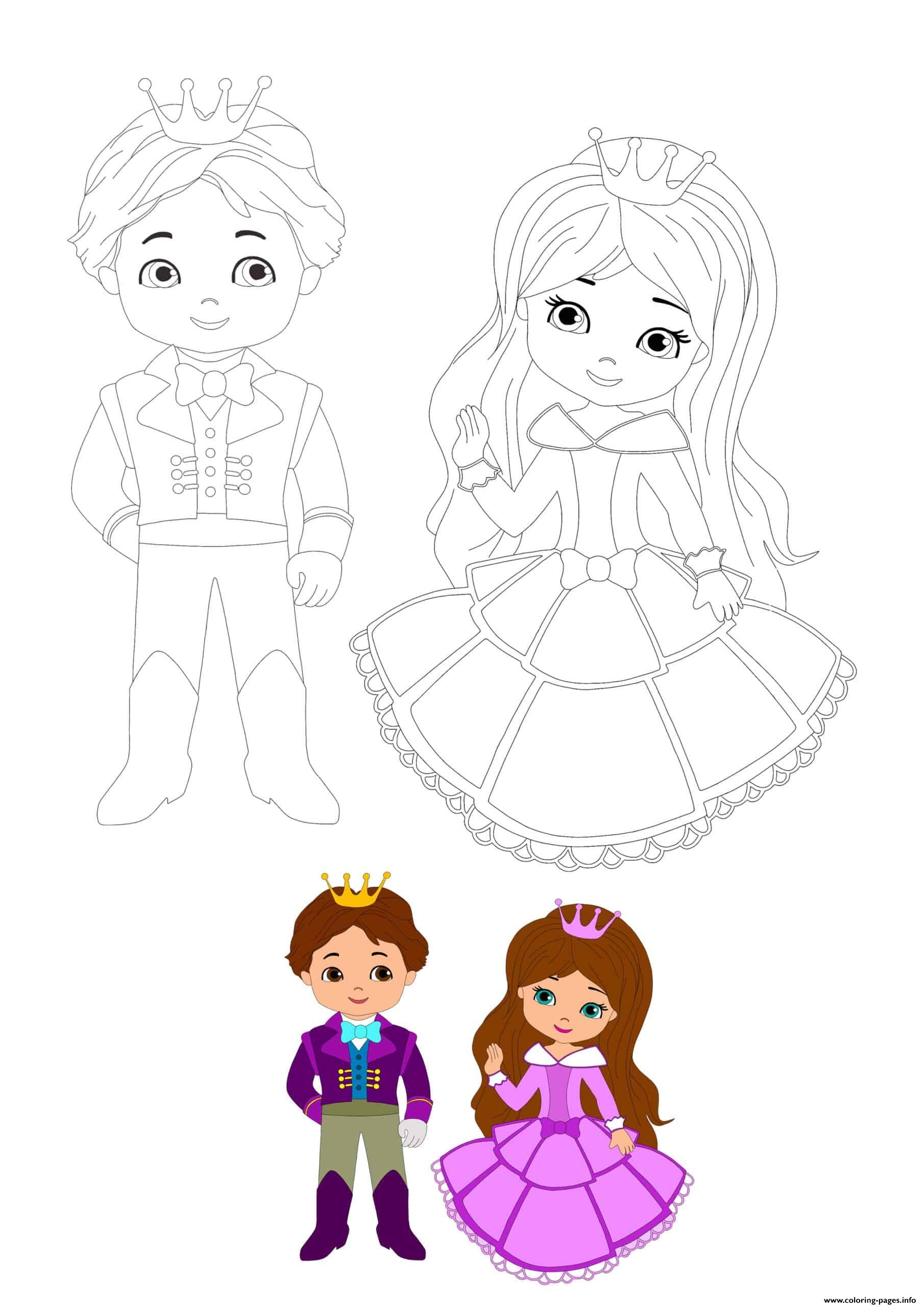 Prince And Princess Coloring Pages