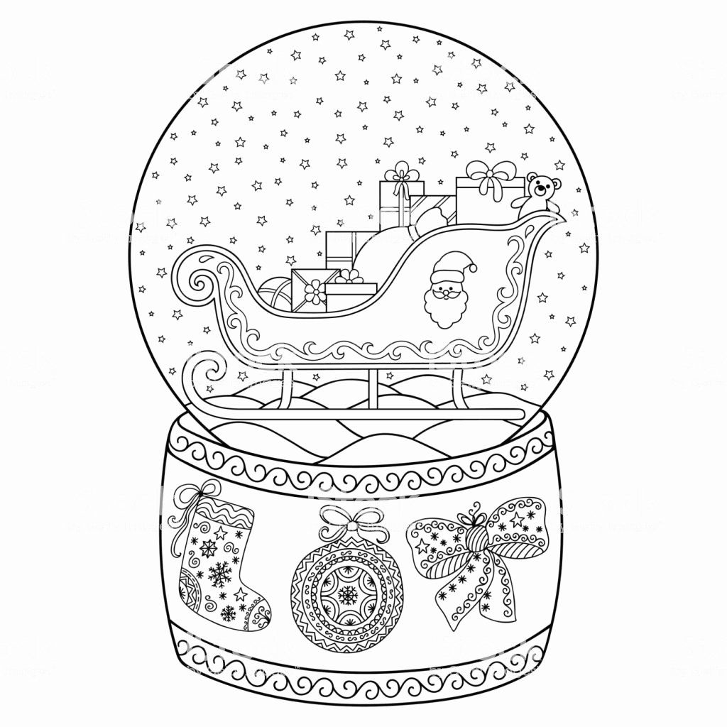 Christmas Snow Globe Coloring Pages