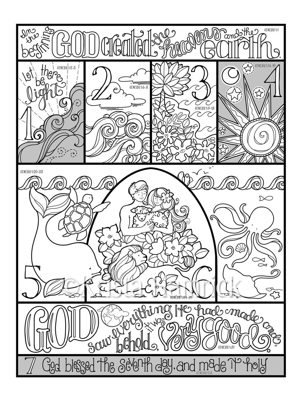 Day 2 Of Creation Coloring Pages