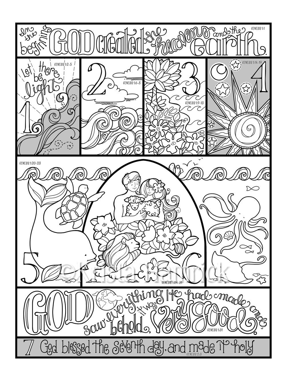 Day 2 Of Creation Coloring Pages