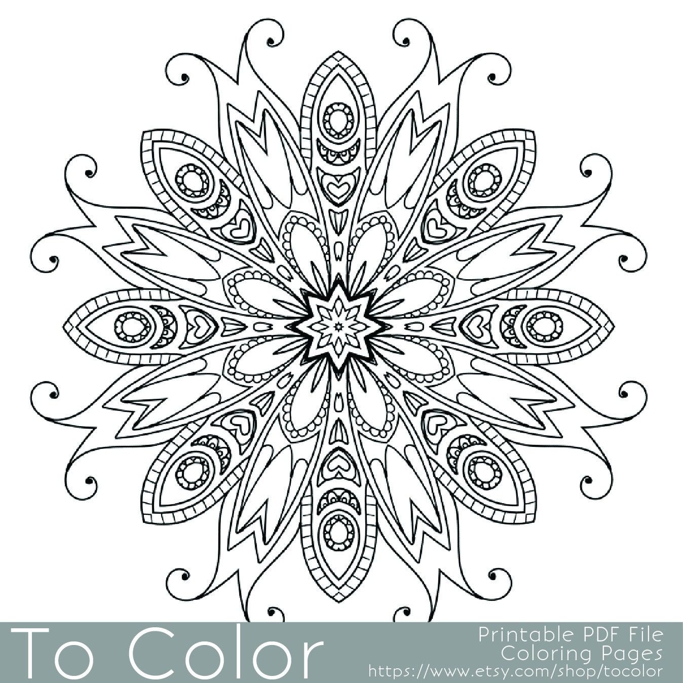 Detailed Printable Coloring Pages For Adults Gel Pens By ToColor
