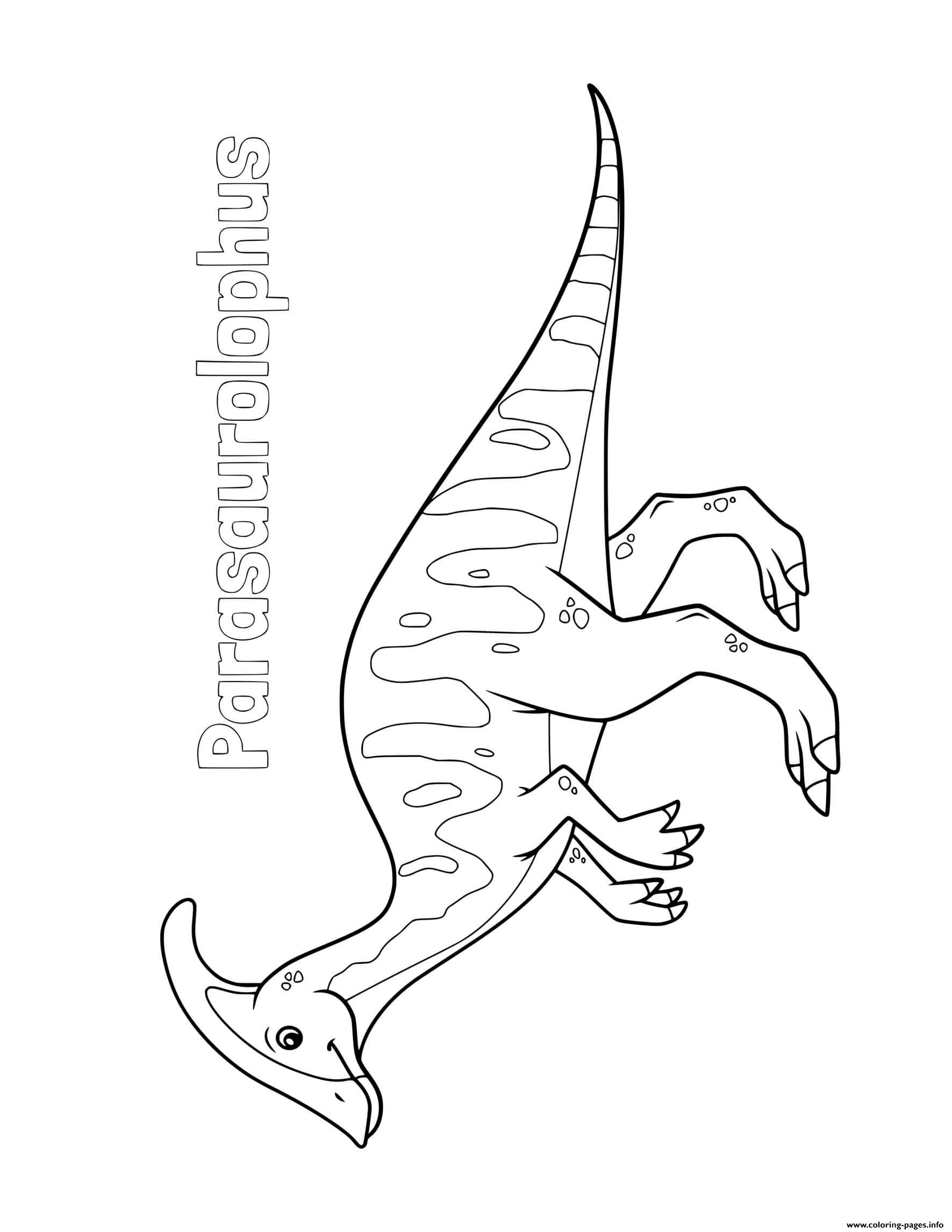 Dinosaur Parasaurolophus Coloring Page Printable