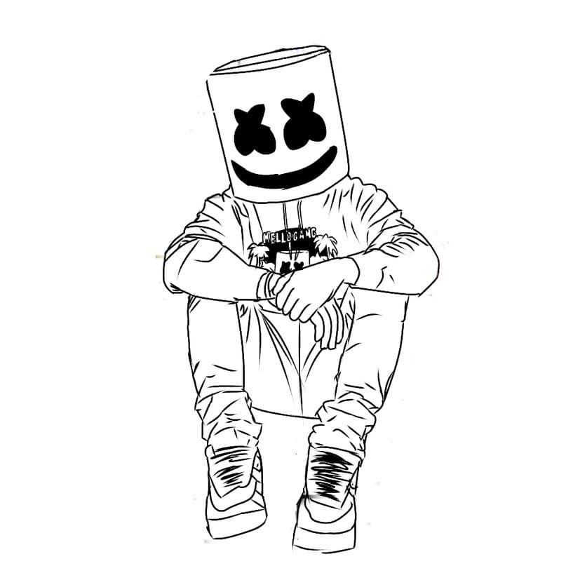 Dj Marshmello Coloring Page Coloring Pages