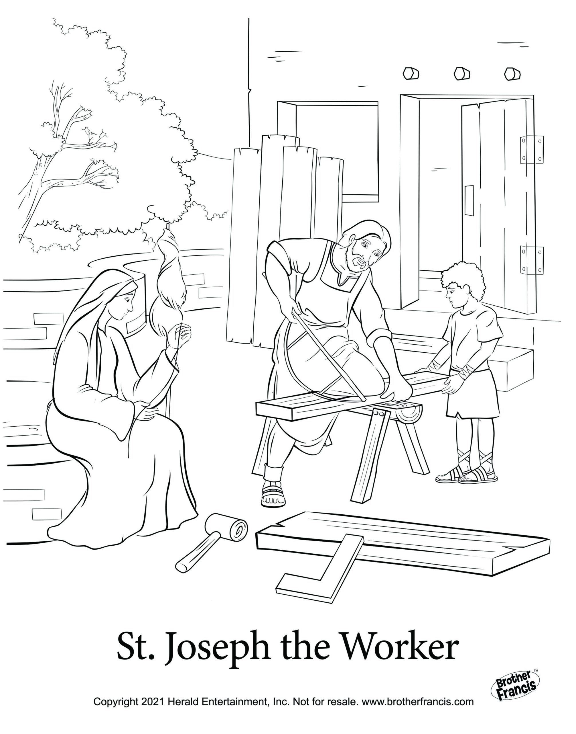 Download And Print St Joseph The Worker Jesus Coloring Pages Coloring Pages Free