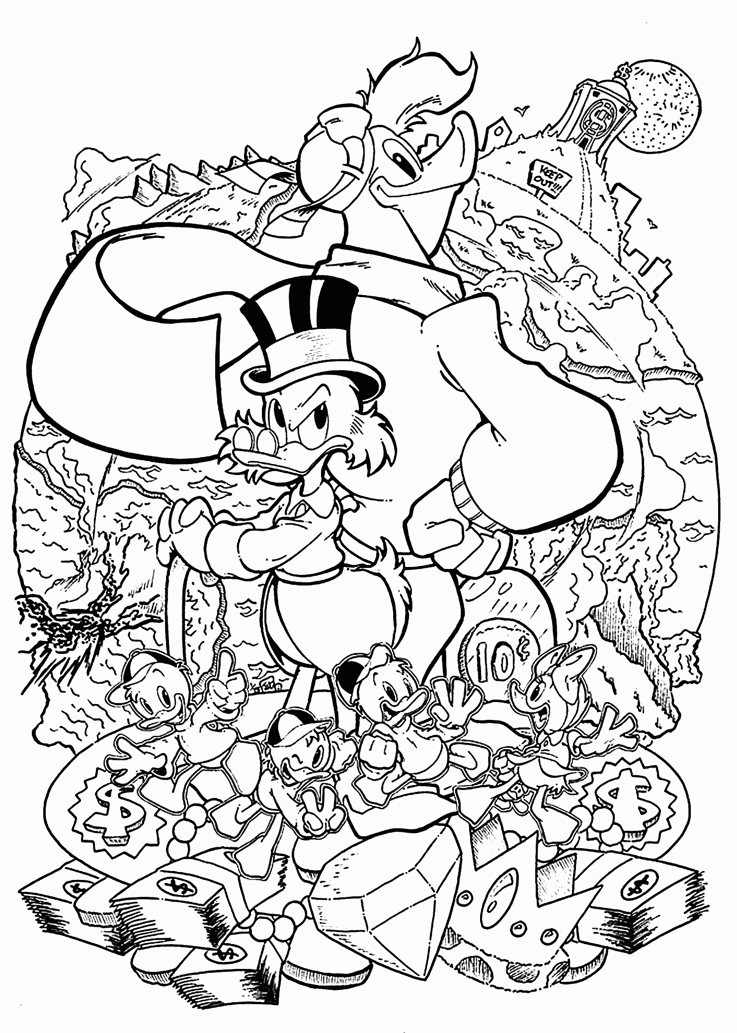 Duck Tales Coloring Pages For Kids Printable Free Disney Coloring Pages Cartoon Coloring