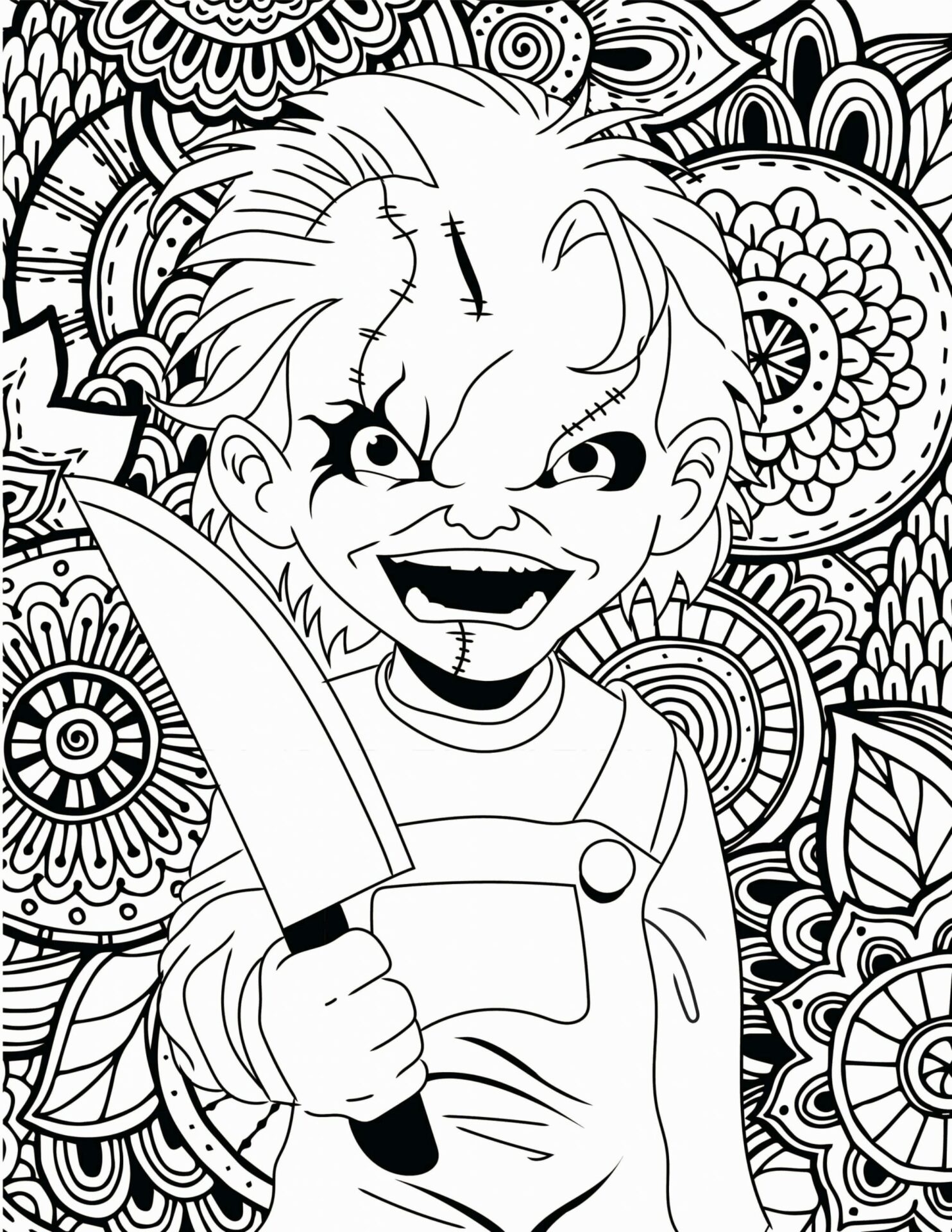 Evil Chucky Coloring Page Free Printable Coloring Pages For Kids