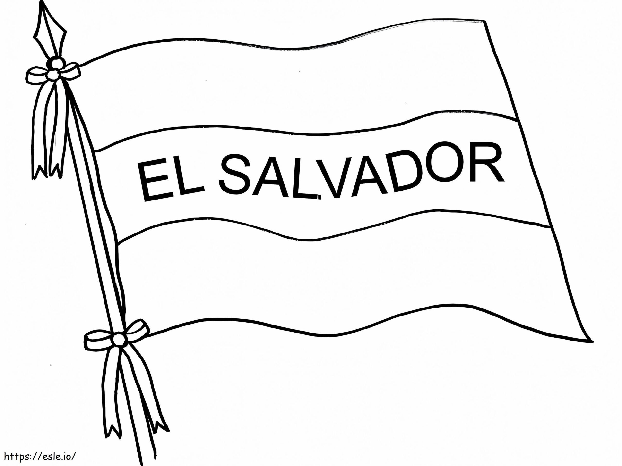 Flag Of El Salvador Coloring Page