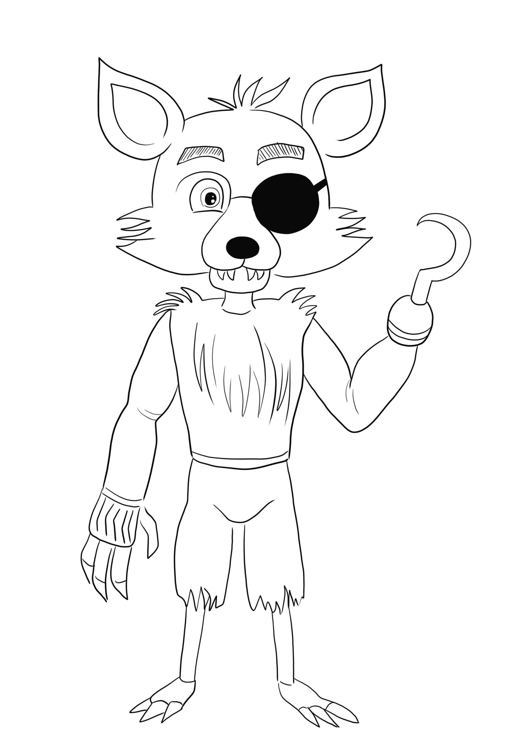 FNAF Foxy Dari Five Nights At Freddy S Game Mencetak Dan Mewarnai Gambar Gratis