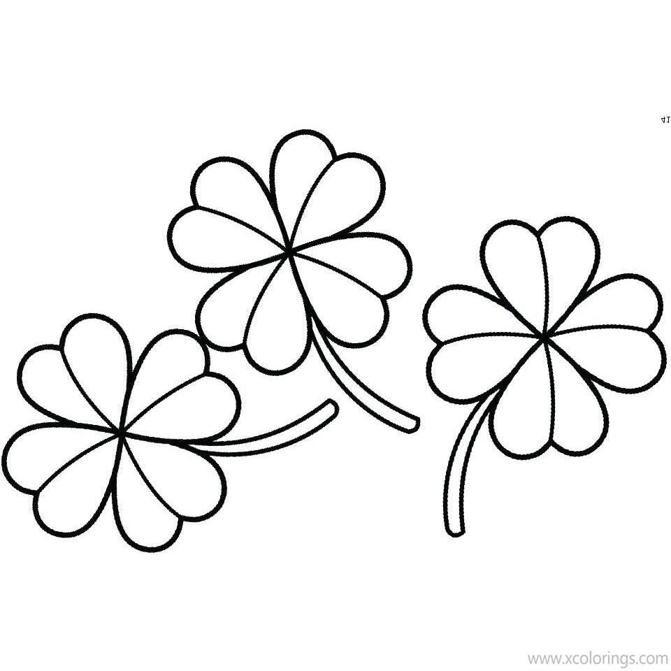 Four Leaf Clover Coloring Pages Printable XColorings
