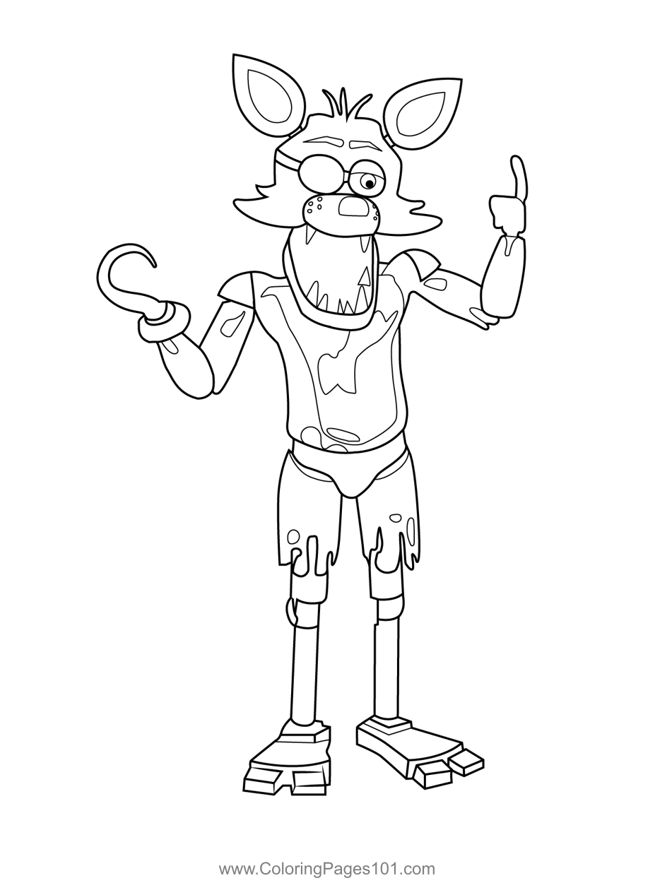 Foxy FNAF Coloring Page For Kids Free Five Nights At Freddy S Printable Coloring Pages Online