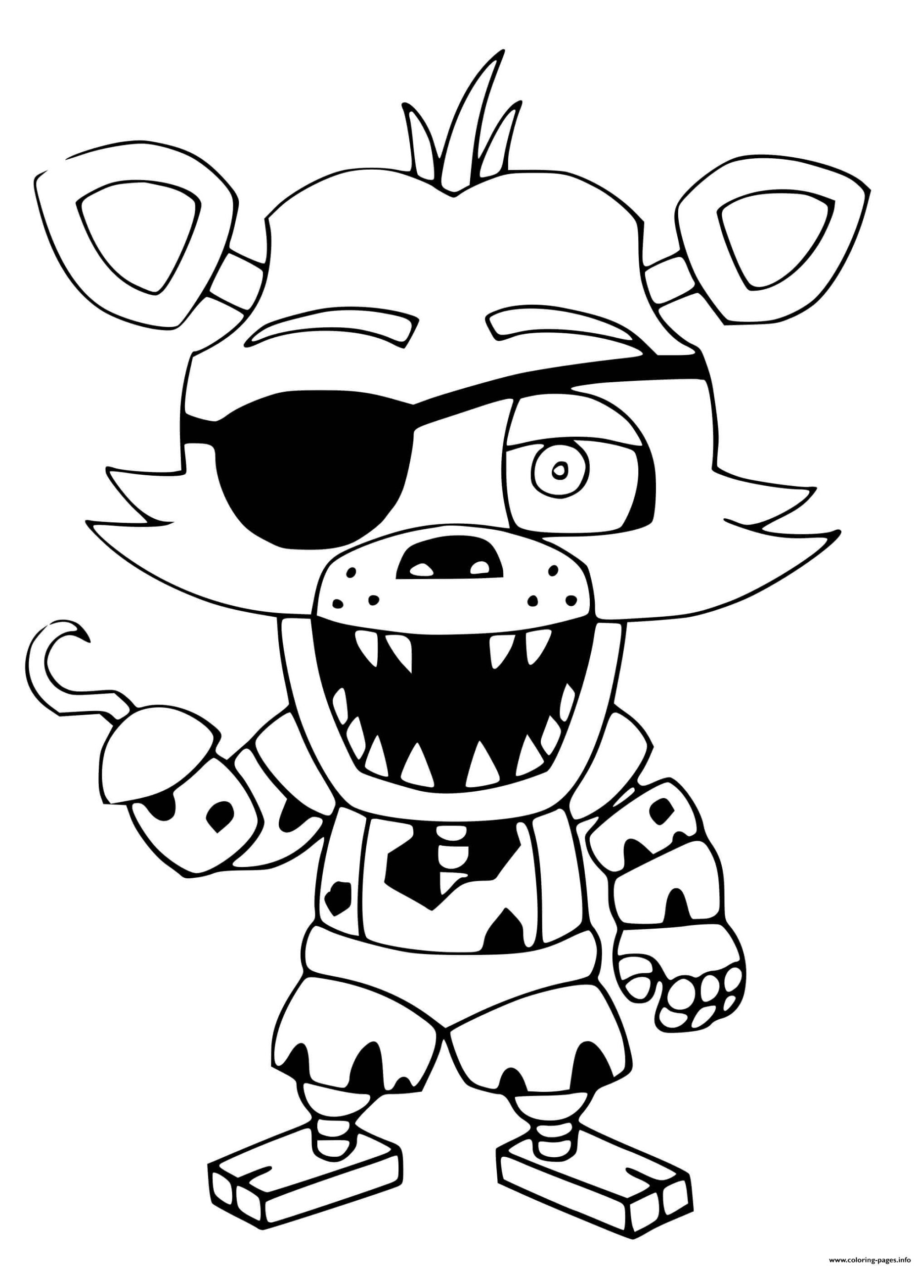 Foxy FNAF Coloring Page Printable