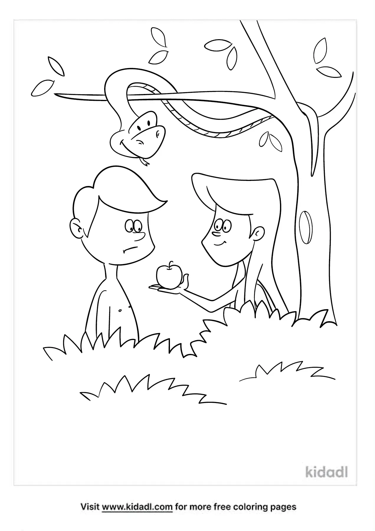 Free Adam And Eve Sin Coloring Page Coloring Page Printables Kidadl