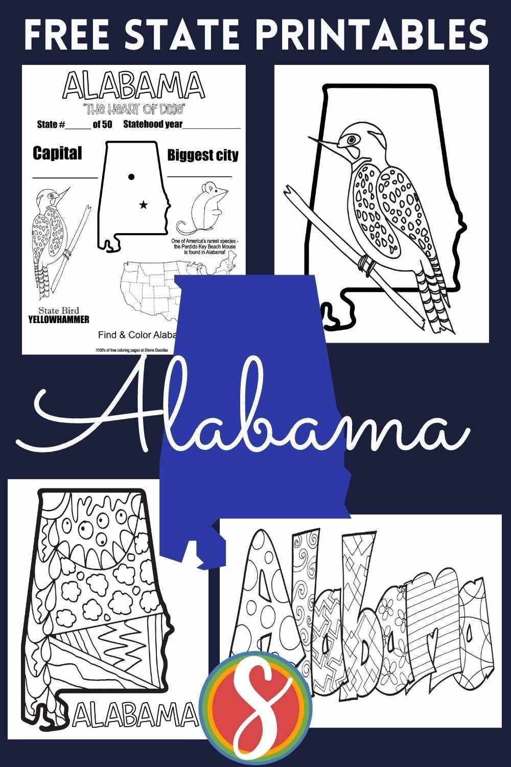 Free Alabama Coloring Pages Stevie Doodles