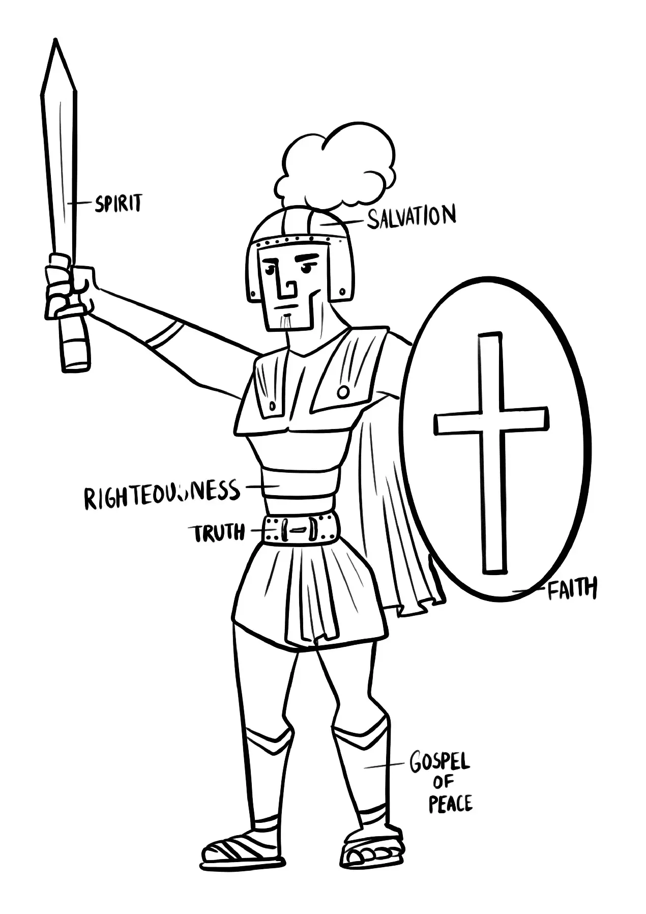 Free Armor Of God Coloring Page Coloring Page Printables Kidadl