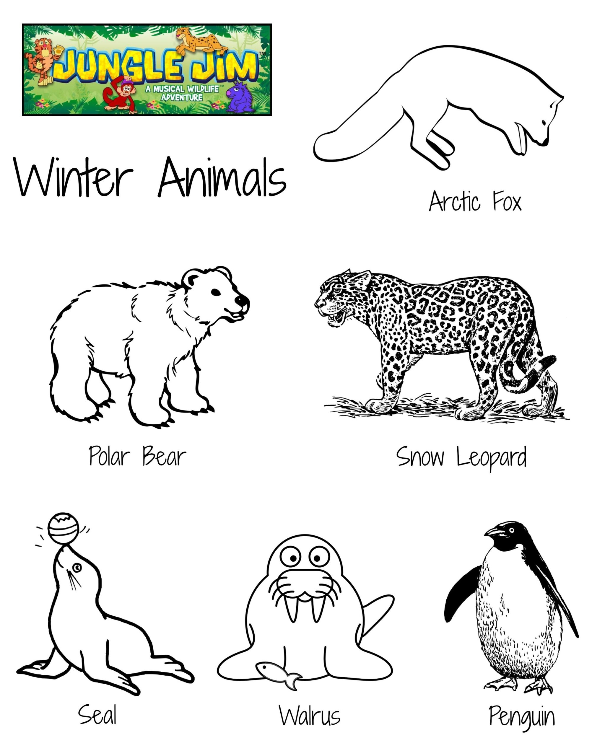 Free Coloring Pages Of Winter Animals