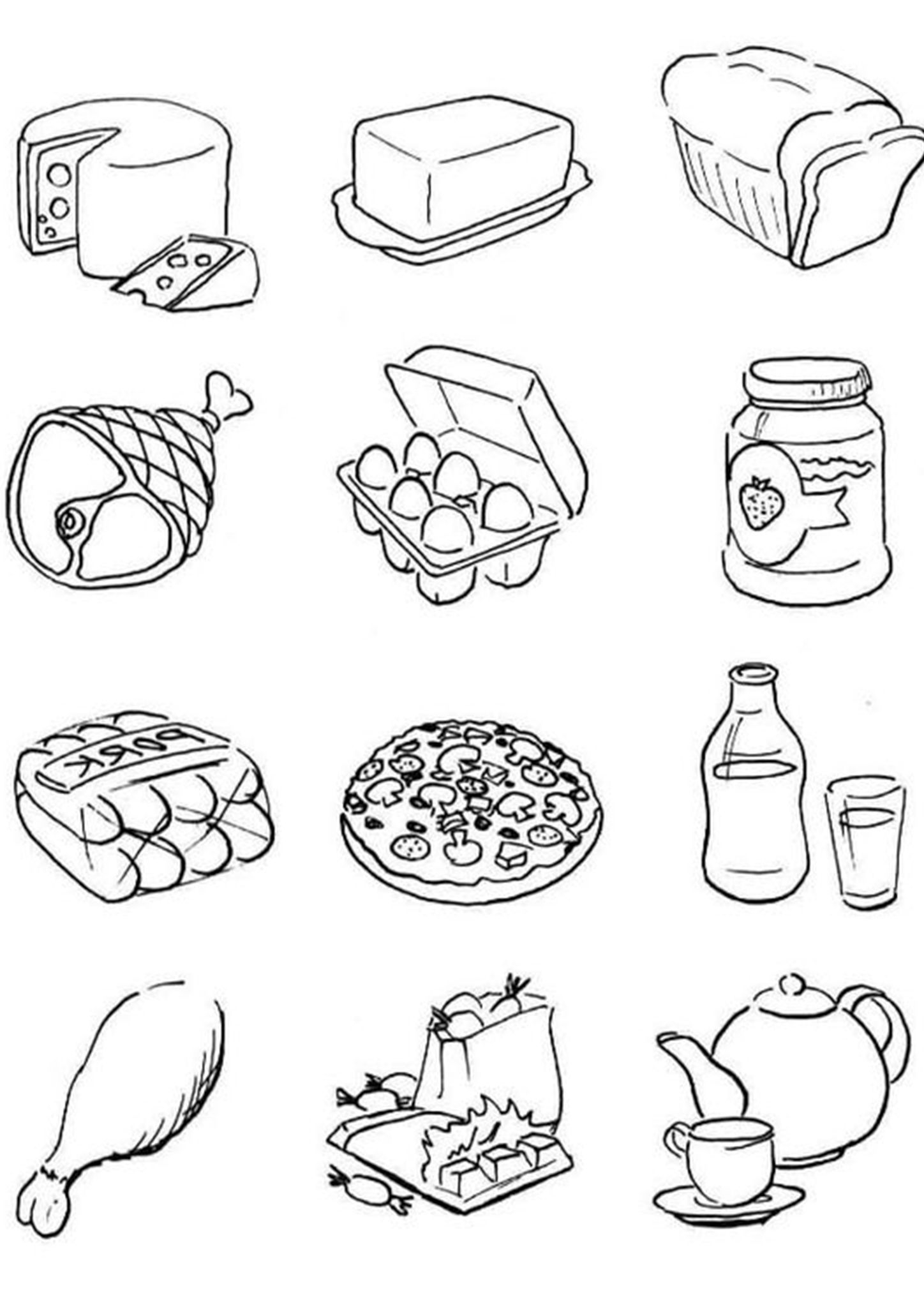 Free Easy To Print Food Coloring Pages P Ginas Para Colorear Gratis Para Ni Os Colorante