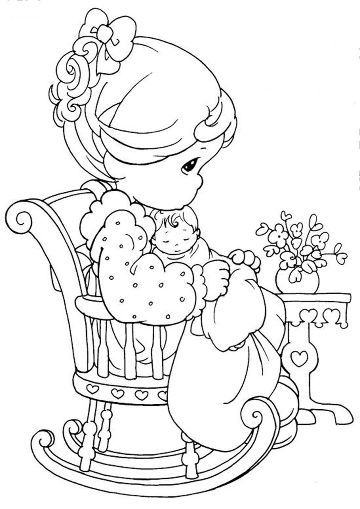 Free Easy To Print Precious Moments Coloring Pages P Ginas Para Colorear Lindas Dibujos