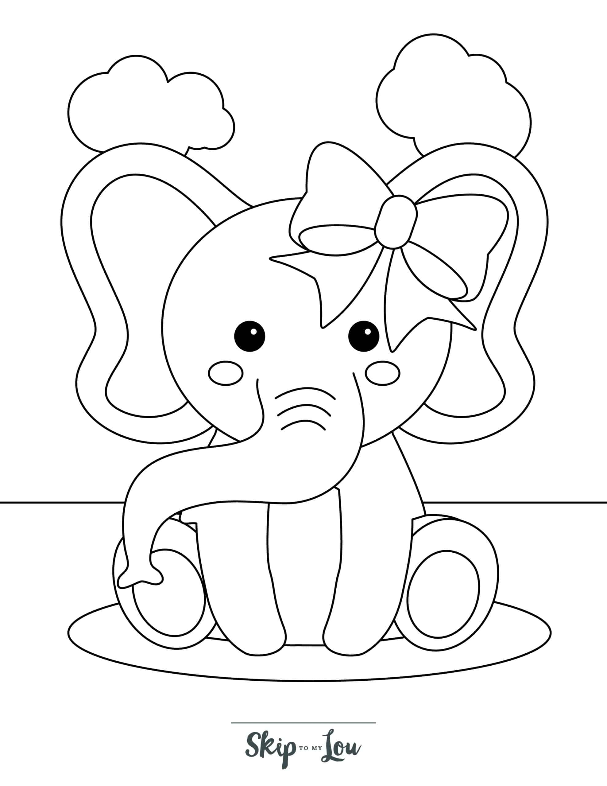Baby Elephant Coloring Pages