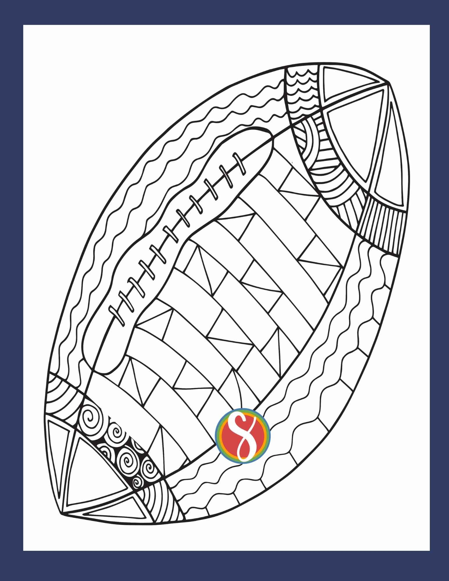 Free Football Coloring Pages Stevie Doodles