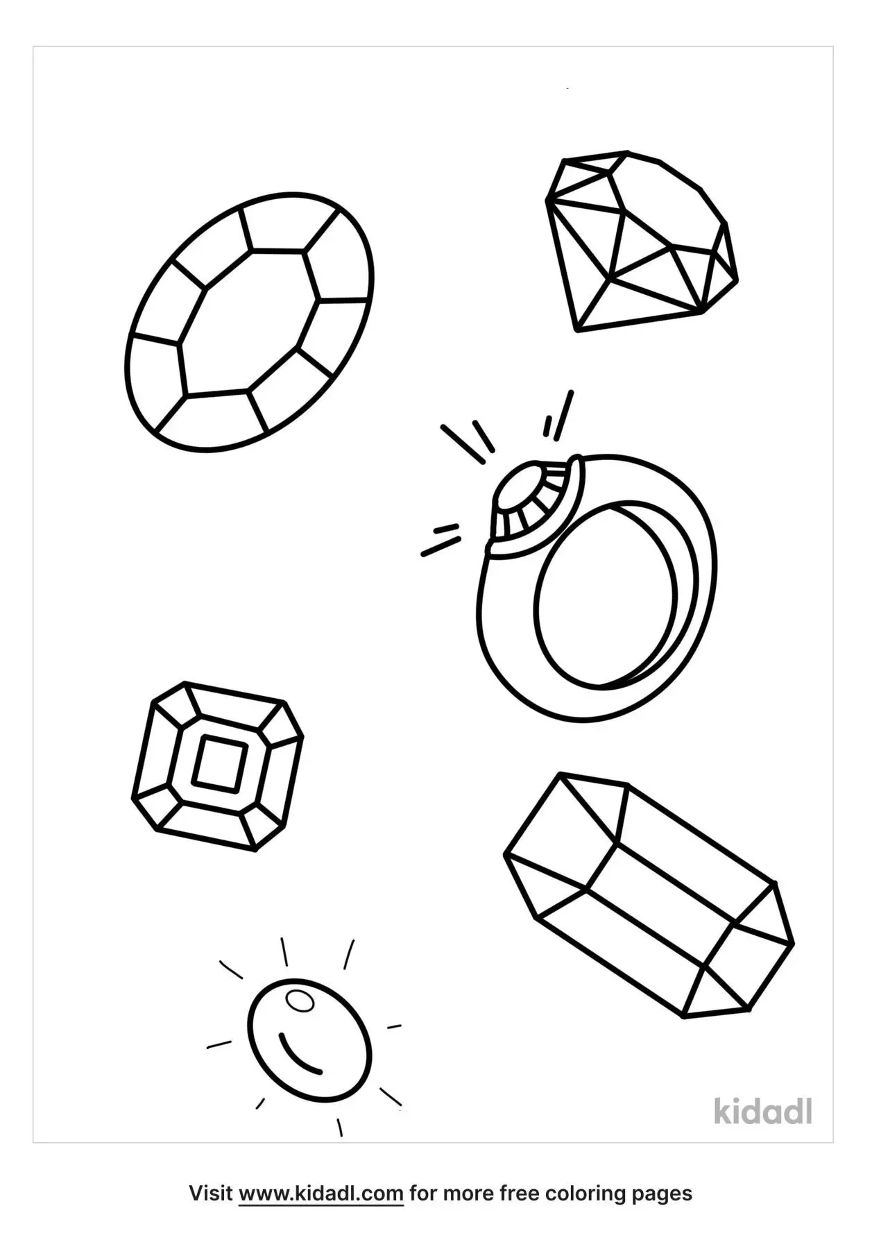 Free Jewels Coloring Page Coloring Page Printables Kidadl