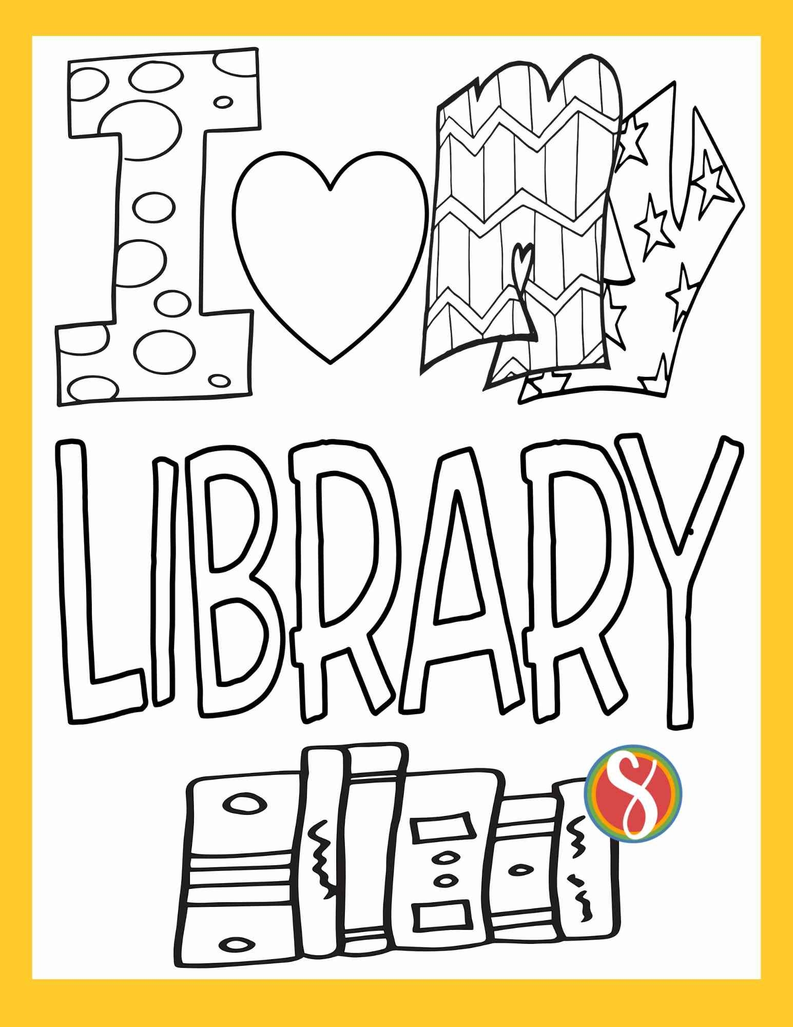 Free Library Coloring Pages Stevie Doodles