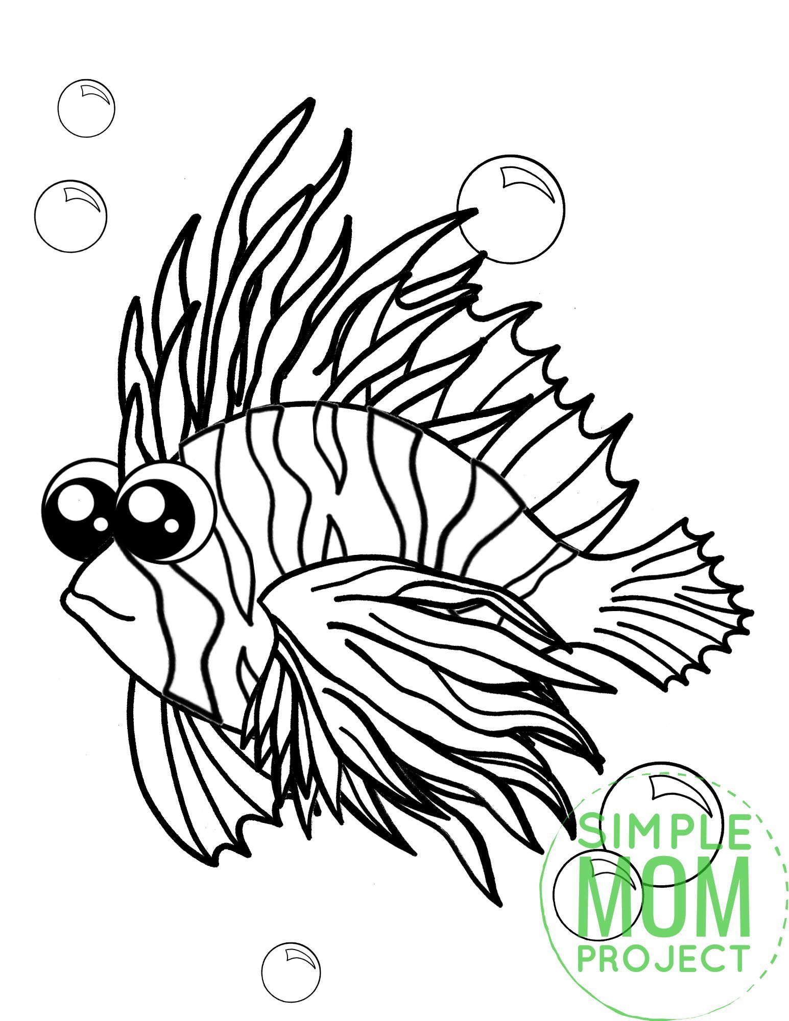 Free Printable Lionfish Coloring Page Simple Mom Project