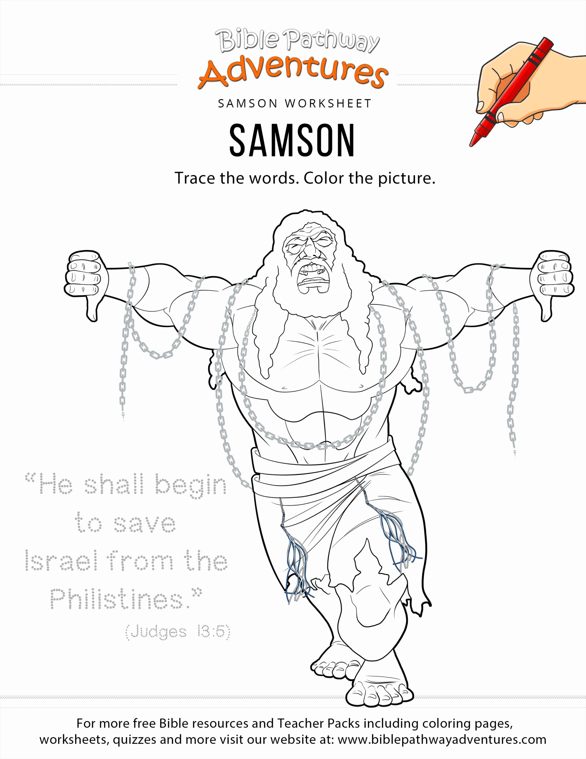Samson And Delilah Coloring Page