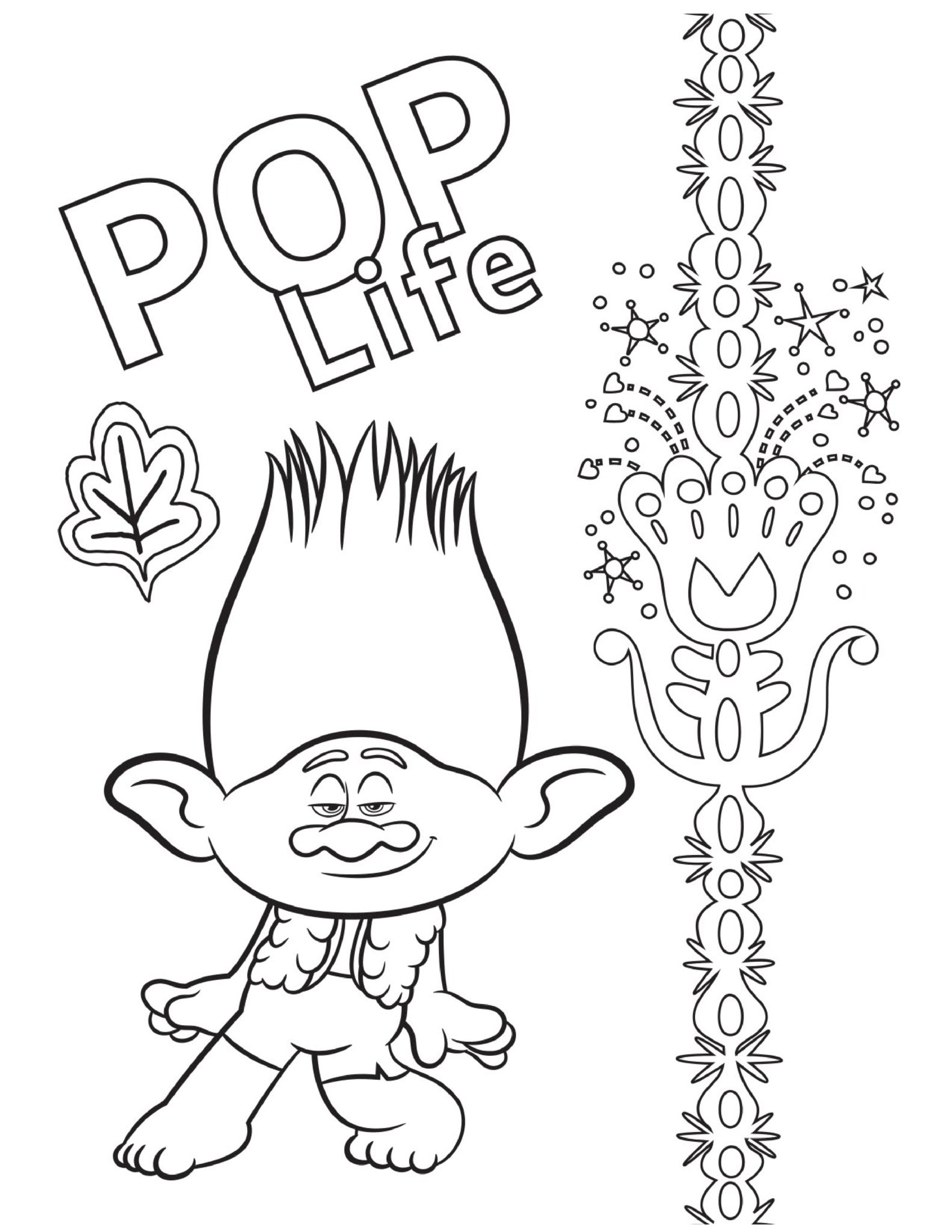 Free Printable TROLLS Coloring Pages Activity Sheets Zoom Backgrounds More Crazy