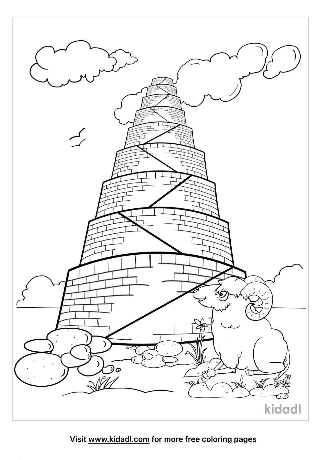 Free Tower Of Babel Coloring Page Coloring Page Printables Kidadl