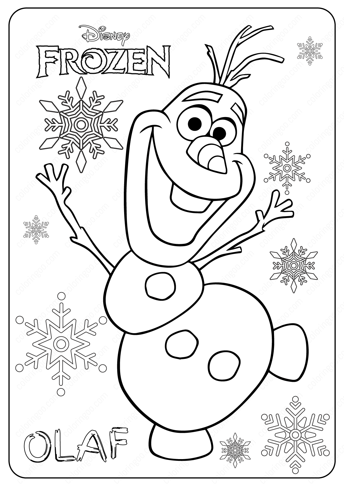 Frozen Valentine Coloring Pages