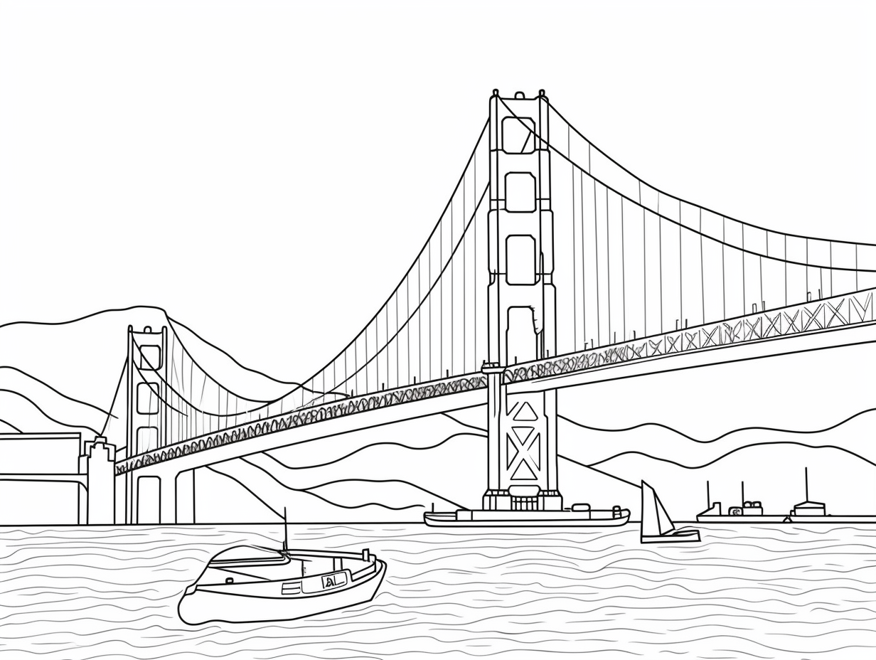Golden Gate Bridge Coloring Page