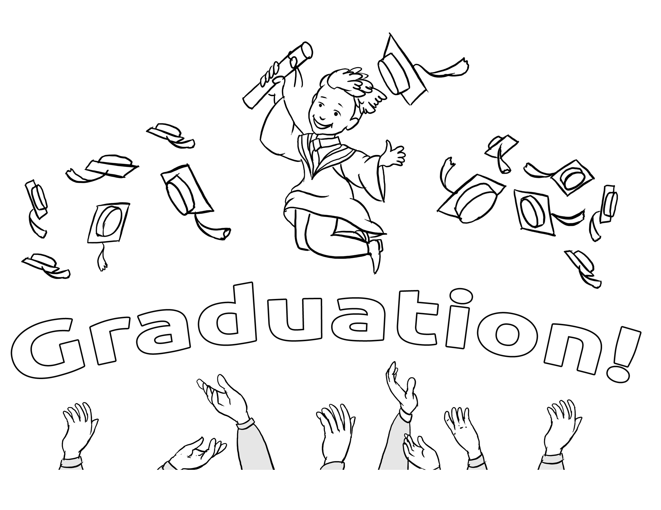 Graduation Coloring Pages Pdf For Kids Coloringfolder