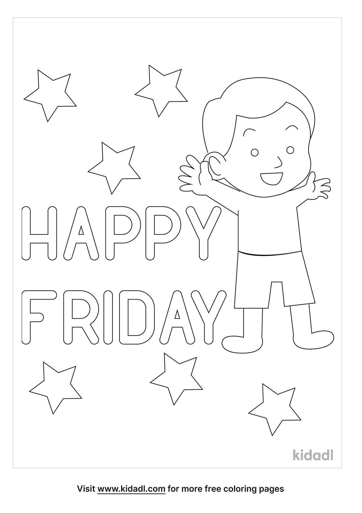 Happy Friday Coloring Pages