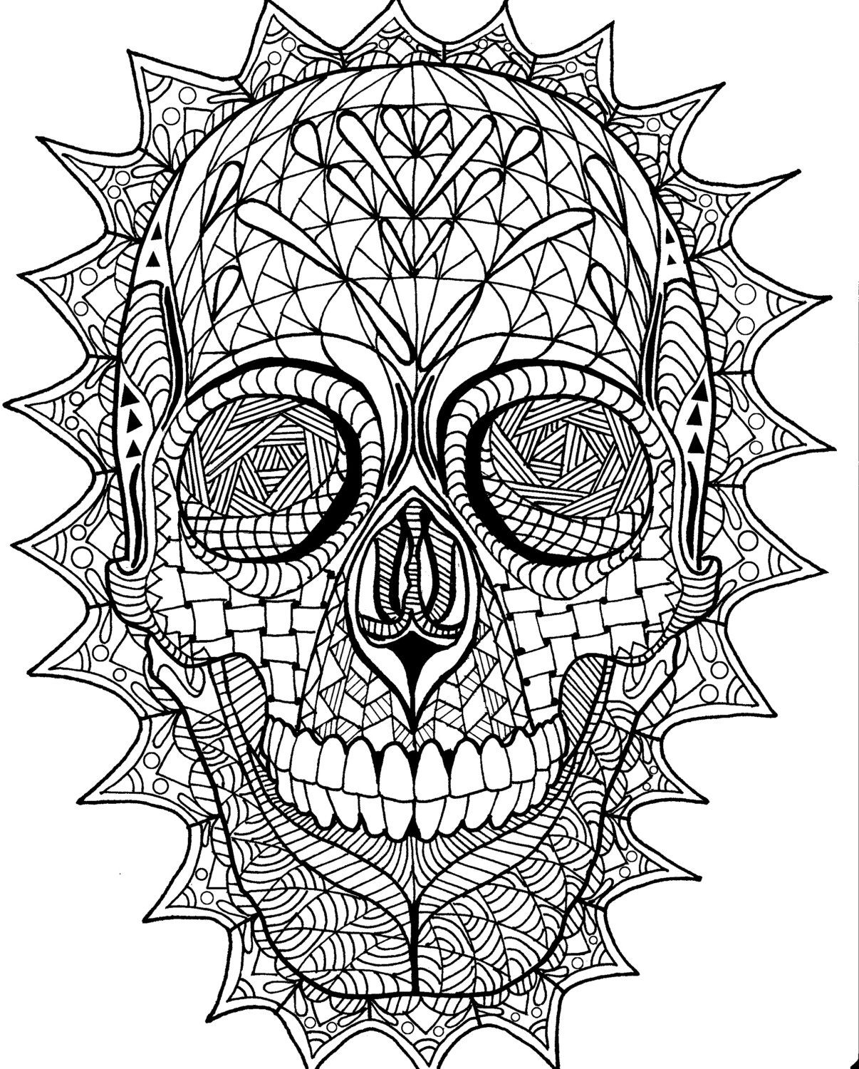 Hard Skull Colouring Pages For Adults Skull Adult Coloring Pages COLORING PAGES PRINTABLE