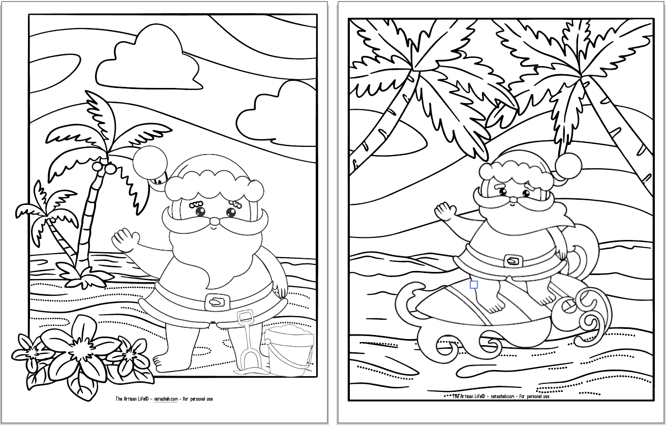 Hawaiian Christmas Coloring Pages