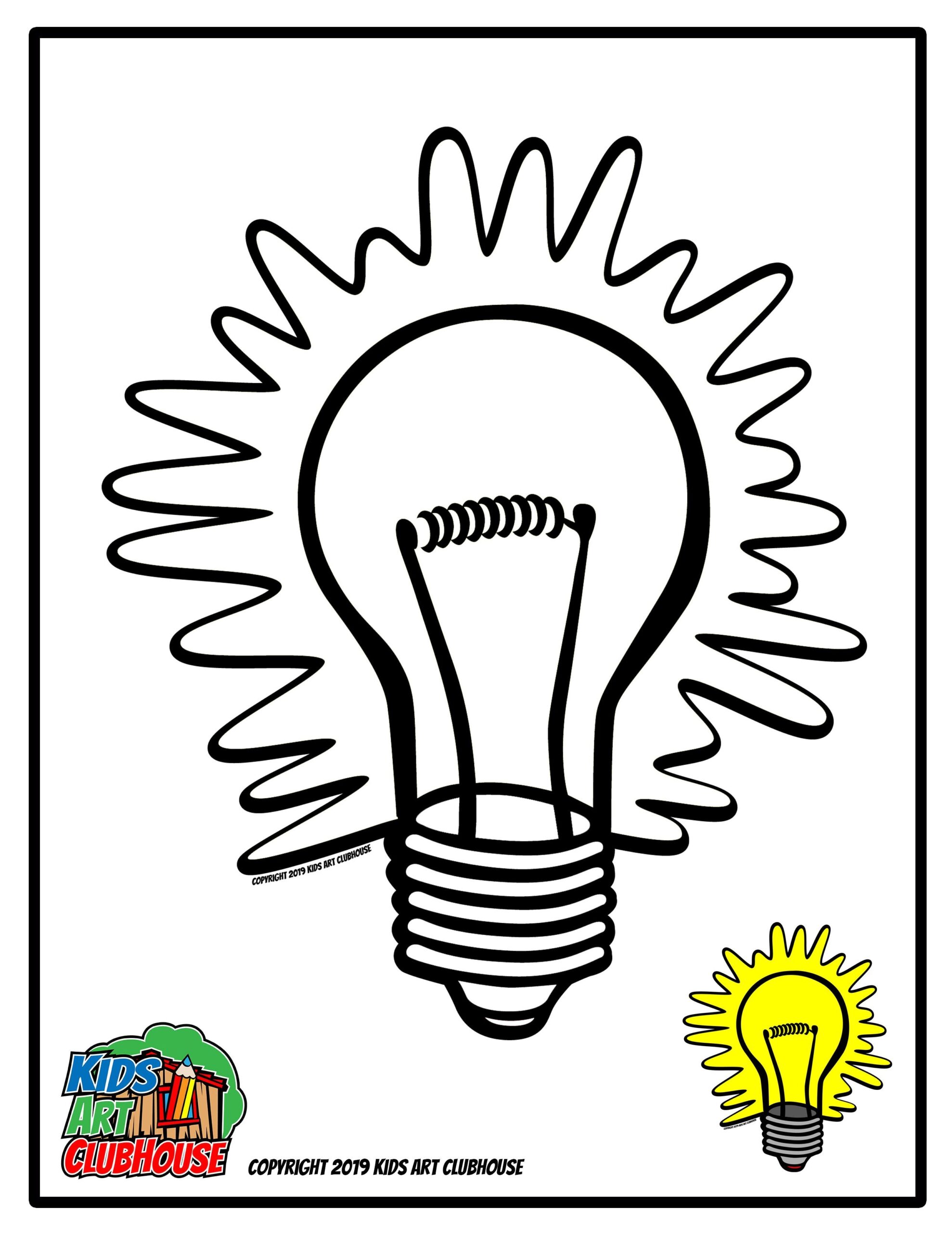 How To Draw A Light Bulb Printable Coloring Page Coloring Pages Printable Coloring Pages