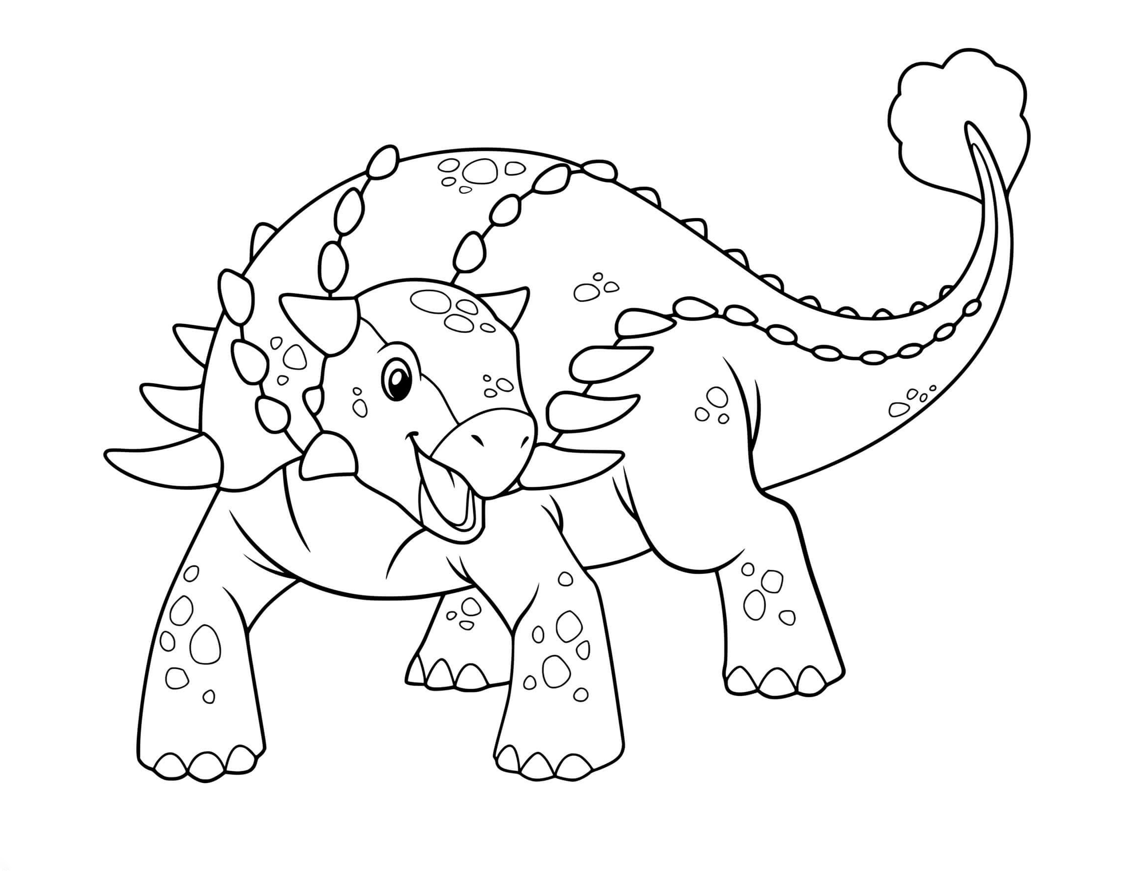 Inspiration Dinosaurus Cute Ankylosaurus Coloring Page Free Printable Coloring Pages