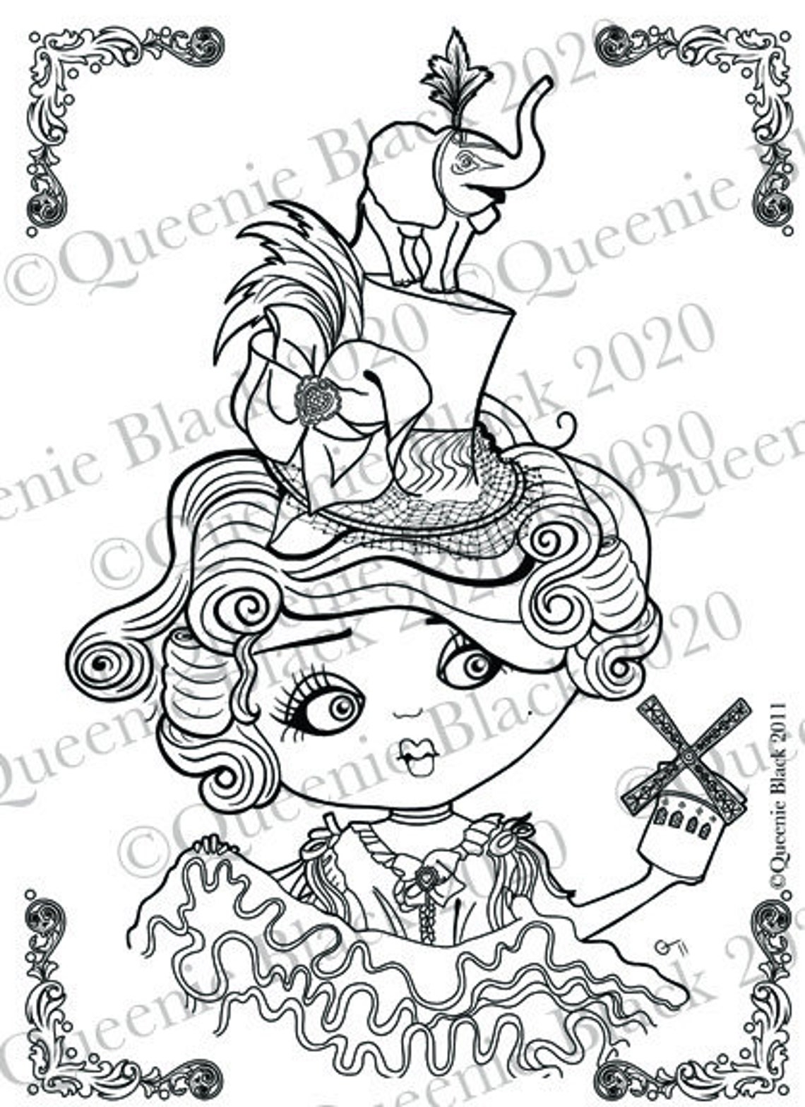 Instant Download Moulin Rouge Coloring Page Pocket Full Of Etsy Ireland