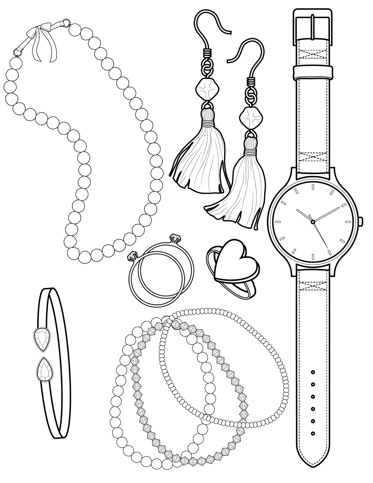 Jewelry Coloring Pages To Download And Print For Free