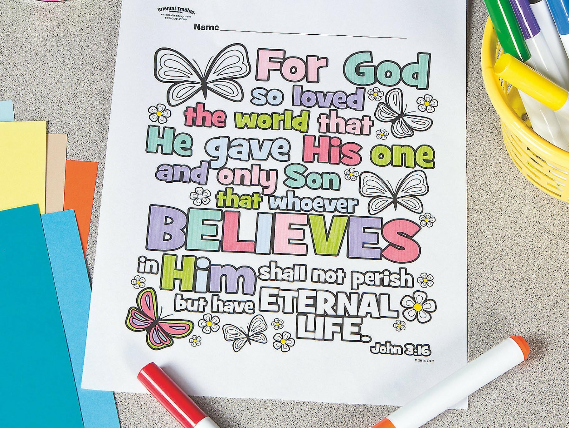 John 3 16 Free Printable Coloring Page Fun365