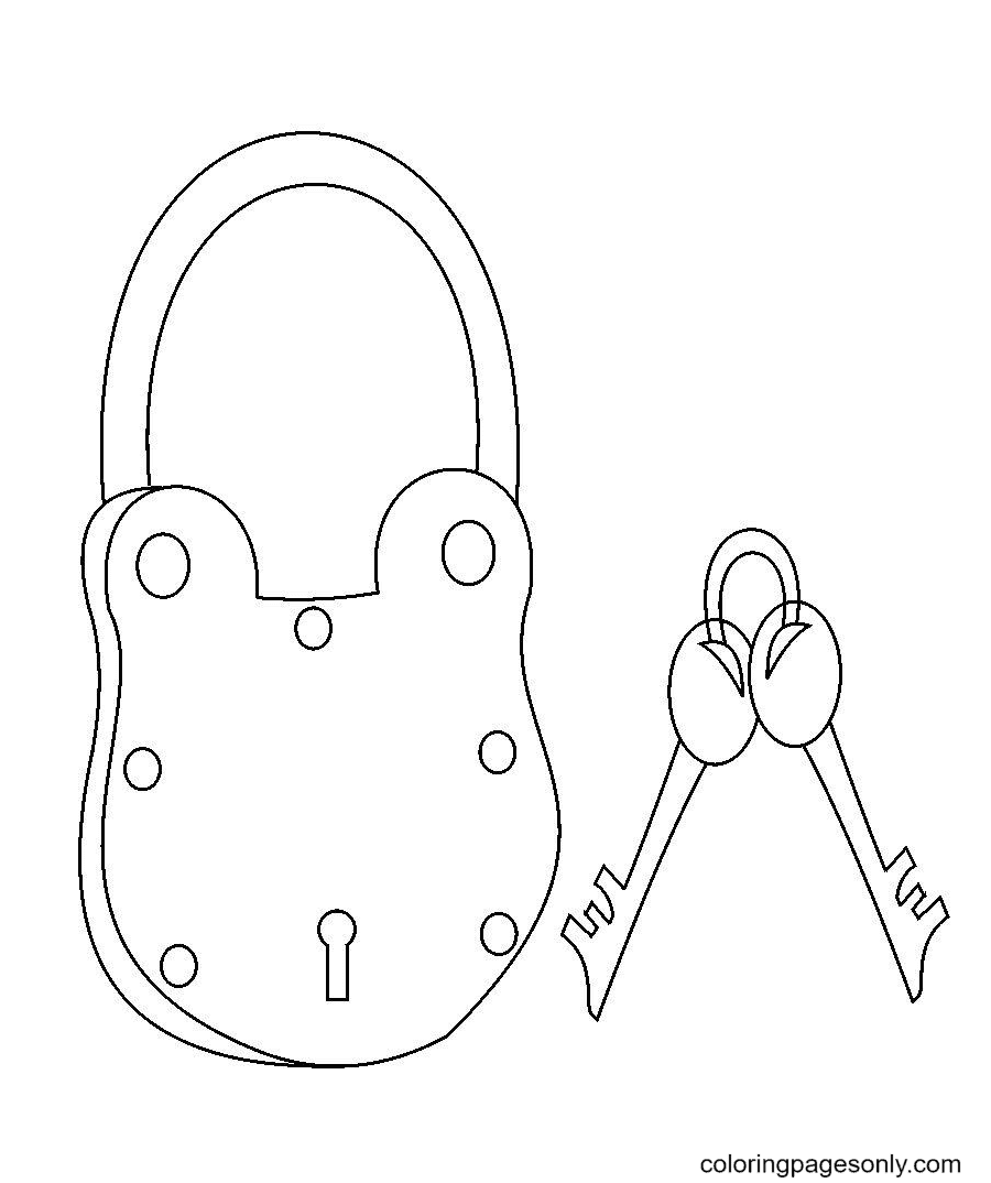 Key And Lock Coloring Page Free Printable Coloring Pages