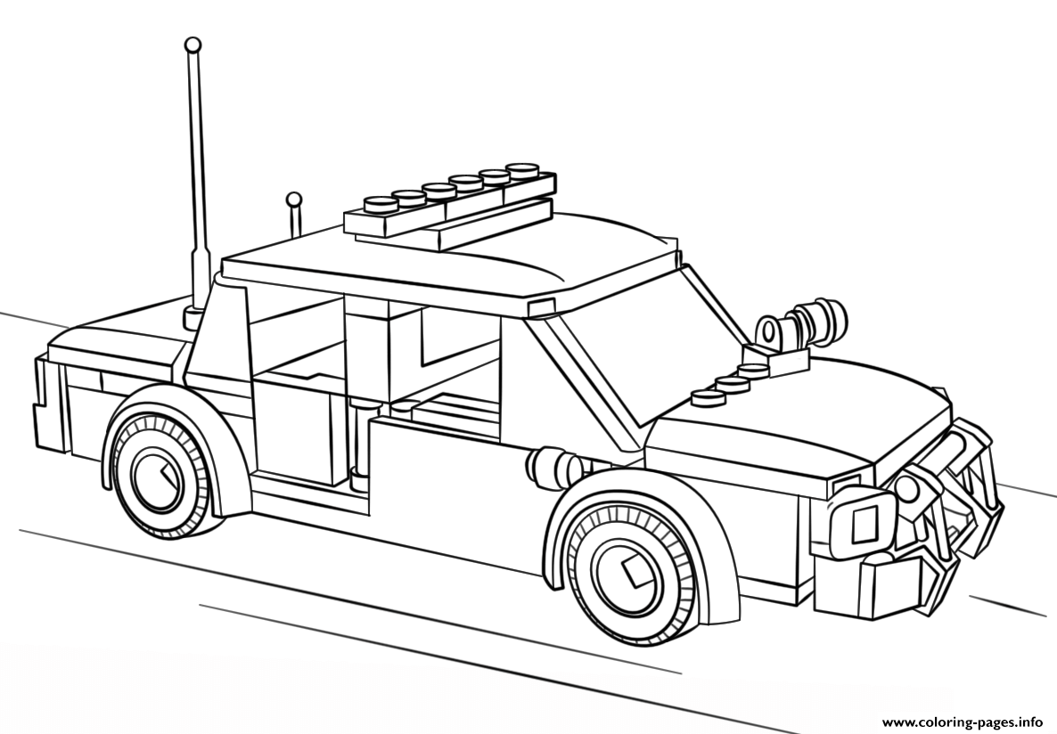 Lego Police Car City Coloring Page Printable