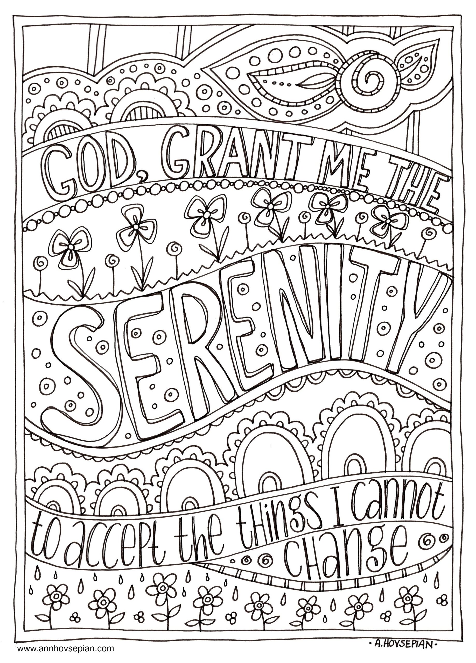 Serenity Prayer Color Page