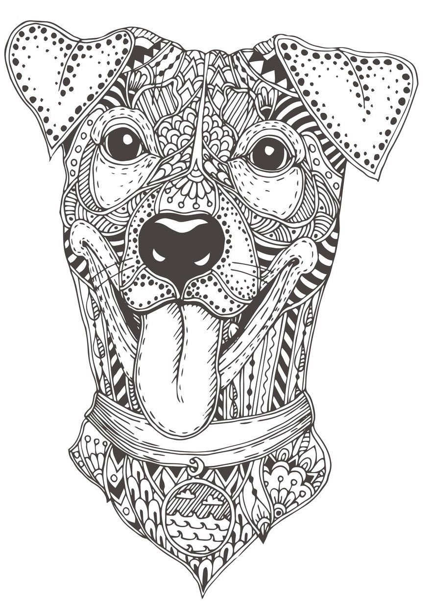 Mandala Dogs Coloring Book Relaxing Cute Ornamental Dog Breeds Rachel Mintz Coloring Books