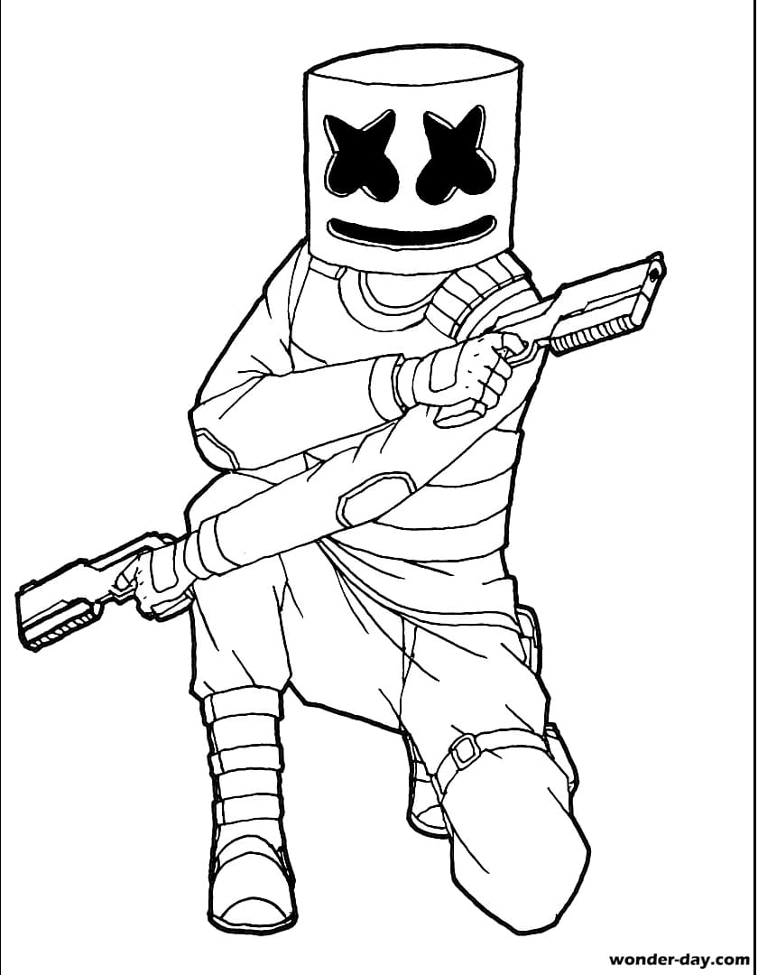 Marshmallow Dj Coloring Pages