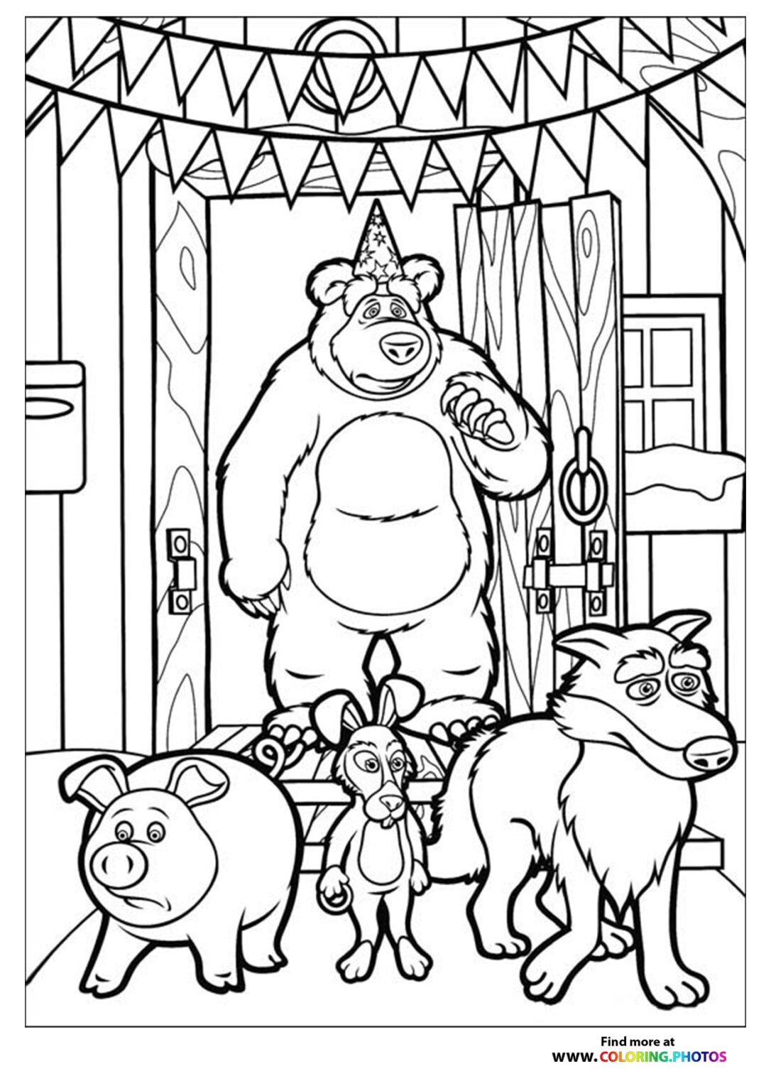 Masha And The Bear Coloring Pages For Kids Free And Easy Print