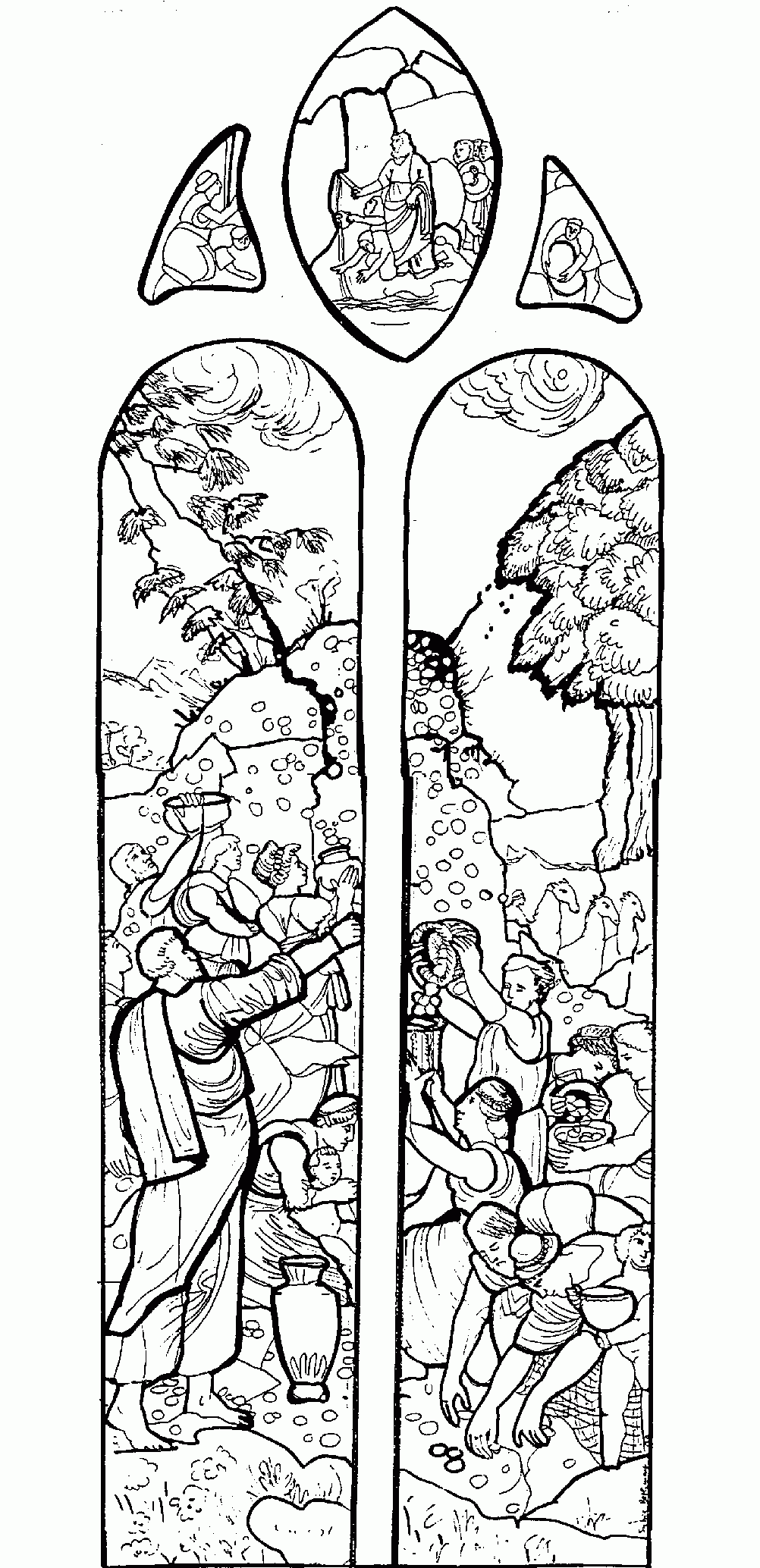 Medieval Stained Glass Stained Glass Coloring Pages For Adults