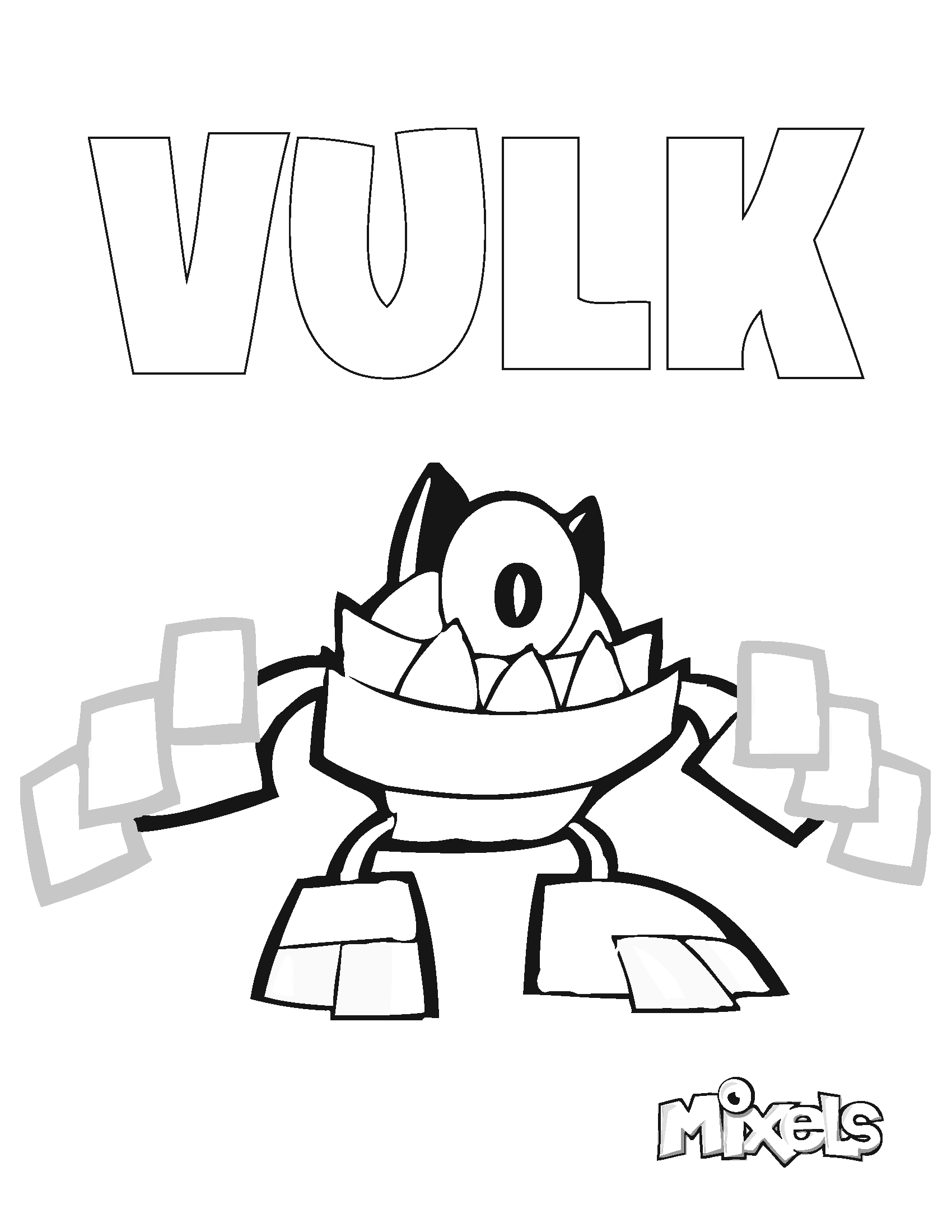 Mixels Coloring Page Vulk Eric S Activity Pages