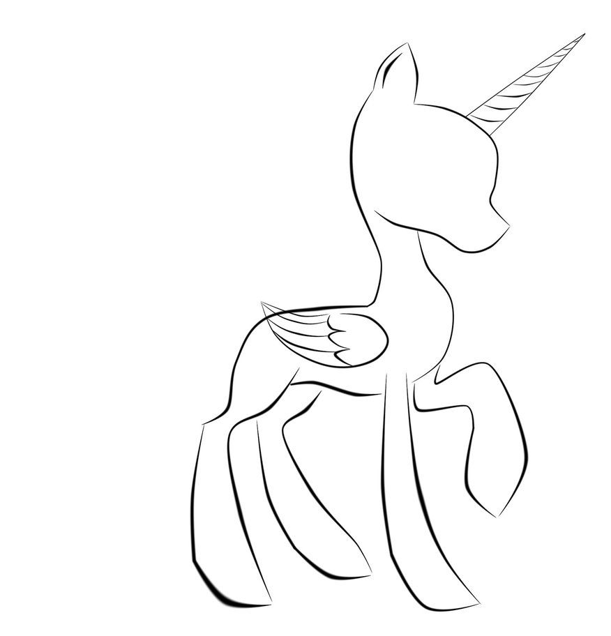 MLP Base Alicorn Coloring Pages My Little Pony Drawing Pony Drawing My Little Pony Coloring